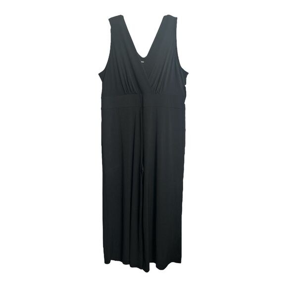 Soft Surroundings Penelope Wide Leg Jumpsuit Women's 2X Black Sleeveless Classic - Picture 3 of 12